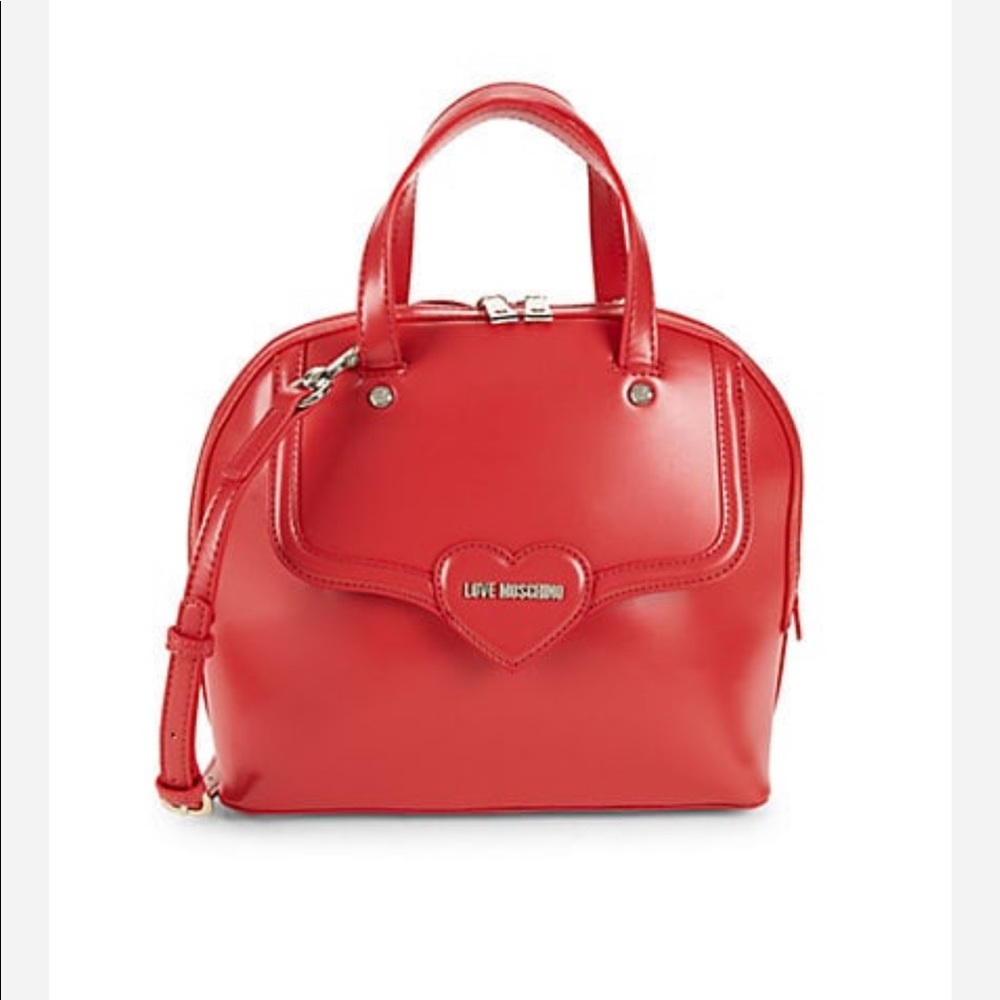 Love Moschino Heart Faux Leather Dome Satchel
